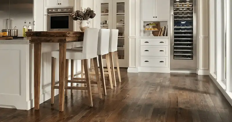 Professionally installed and refinished hardwood flooring in a residential home, showcasing smooth finish and natural wood tones in Spokane, WA