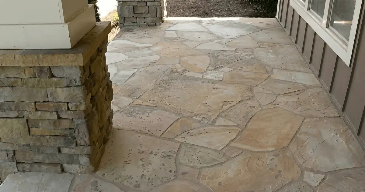 House entrance with professionally installed stone flooring in Spokane WA
