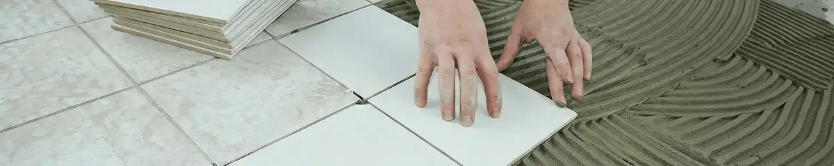 Professional installing white tile floors in Spokane, WA